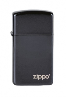 Zippo slim Ebony met Zippo logo